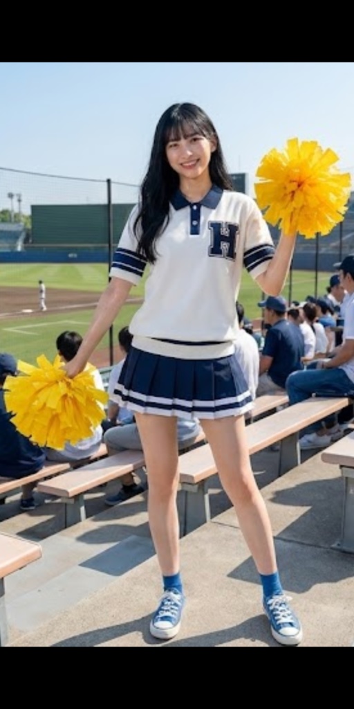 昭和チアガール応援ダンス（ＡＩ生成・３分動画）