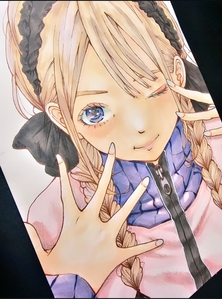 アナログイラスト原画販売　タイトル『Peachy Pals』