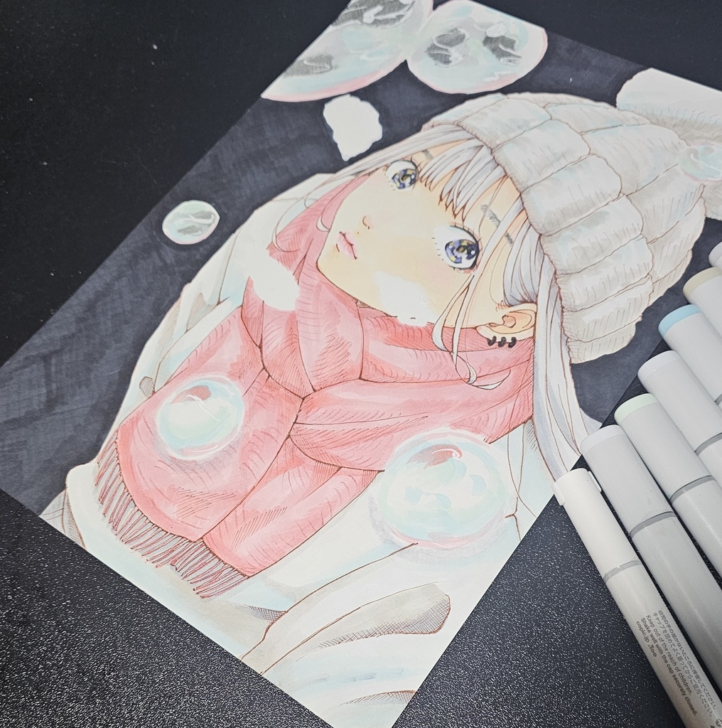 しゃぼん玉 イラスト原画