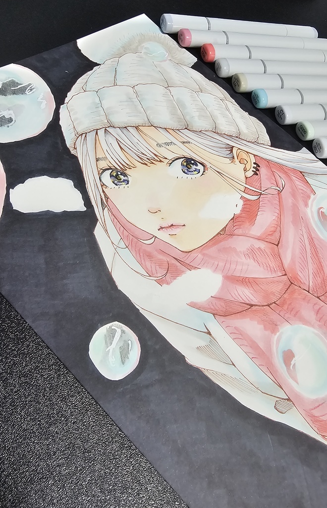 しゃぼん玉 イラスト原画