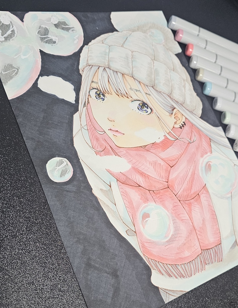 しゃぼん玉 イラスト原画