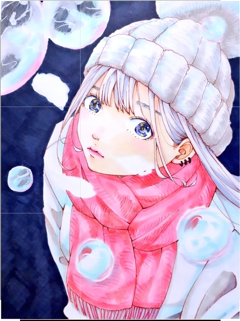 しゃぼん玉　イラスト原画