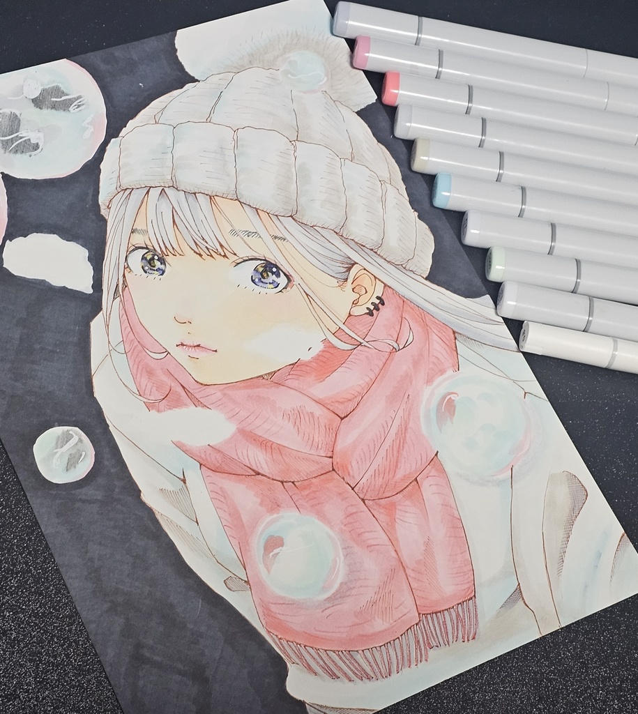 しゃぼん玉 イラスト原画