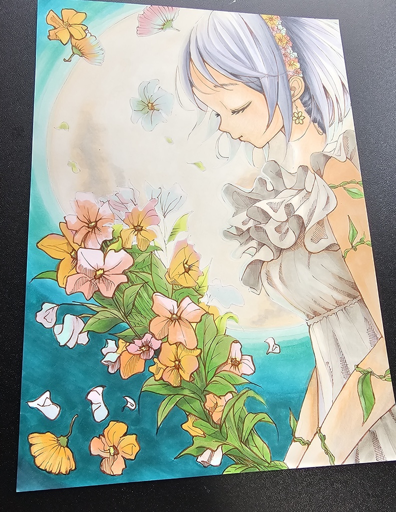 『月が見てる』創作イラスト原画販売