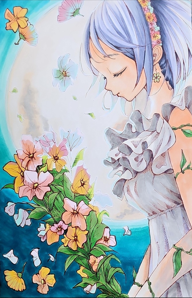 『月が見てる』創作イラスト原画販売