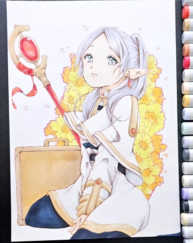 『葬送のフリーレン』よりフリーレンの二次創作　アナログイラスト原画販売ふ