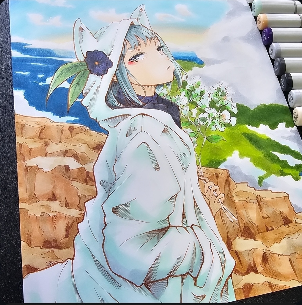 タイトル『A Fox’s Wedding at Dusk』アナログイラスト原画販売