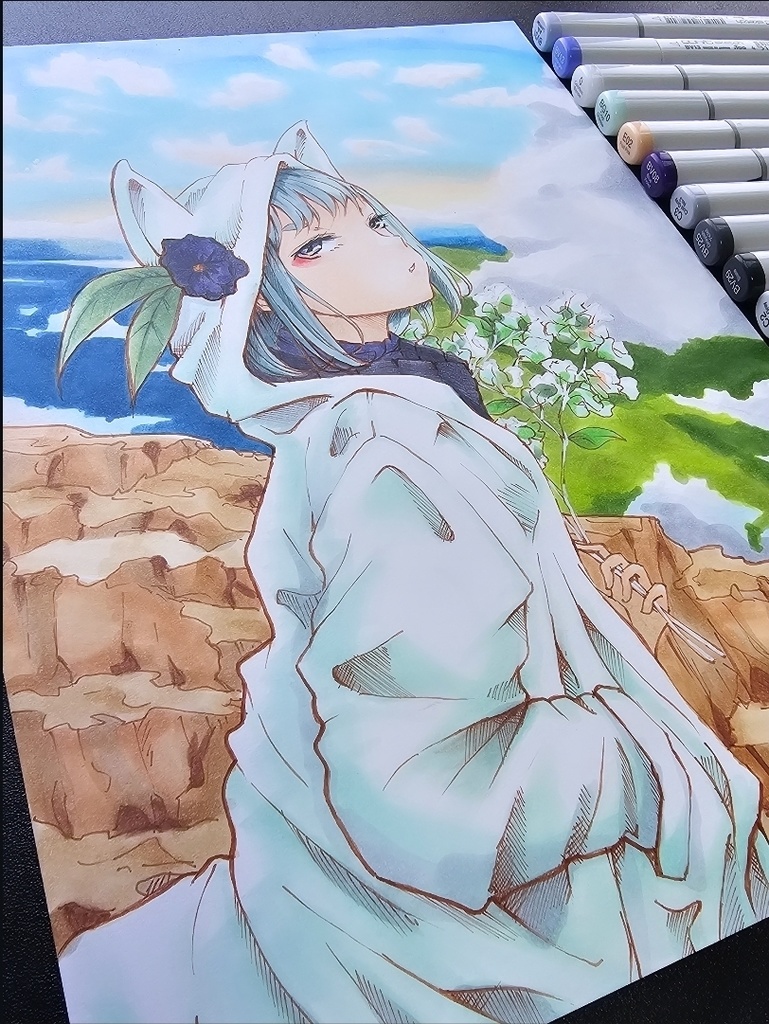 タイトル『A Fox’s Wedding at Dusk』アナログイラスト原画販売