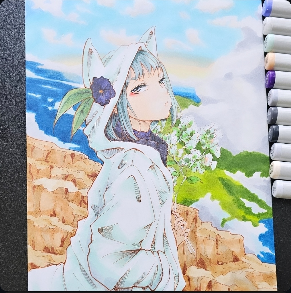 タイトル『A Fox’s Wedding at Dusk』アナログイラスト原画販売