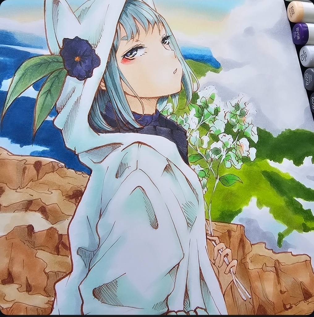 タイトル『A Fox’s Wedding at Dusk』アナログイラスト原画販売