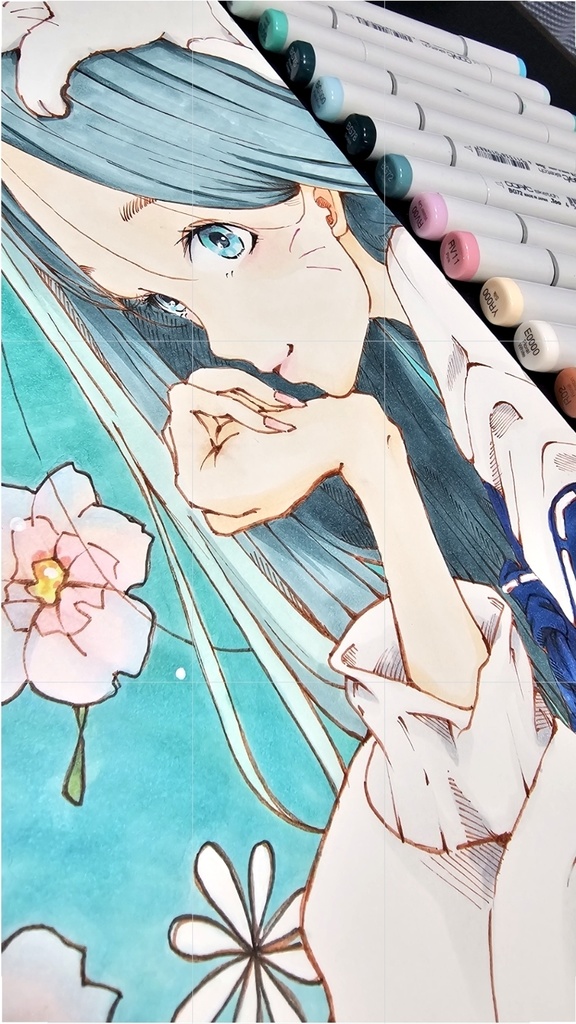 タイトル『neko_musume』アナログイラスト原画販売