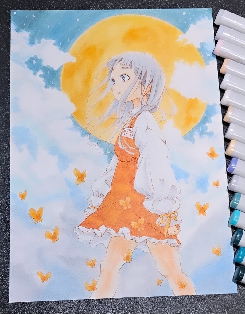 タイトル『Under the Full Moon』アナログイラスト原画販売