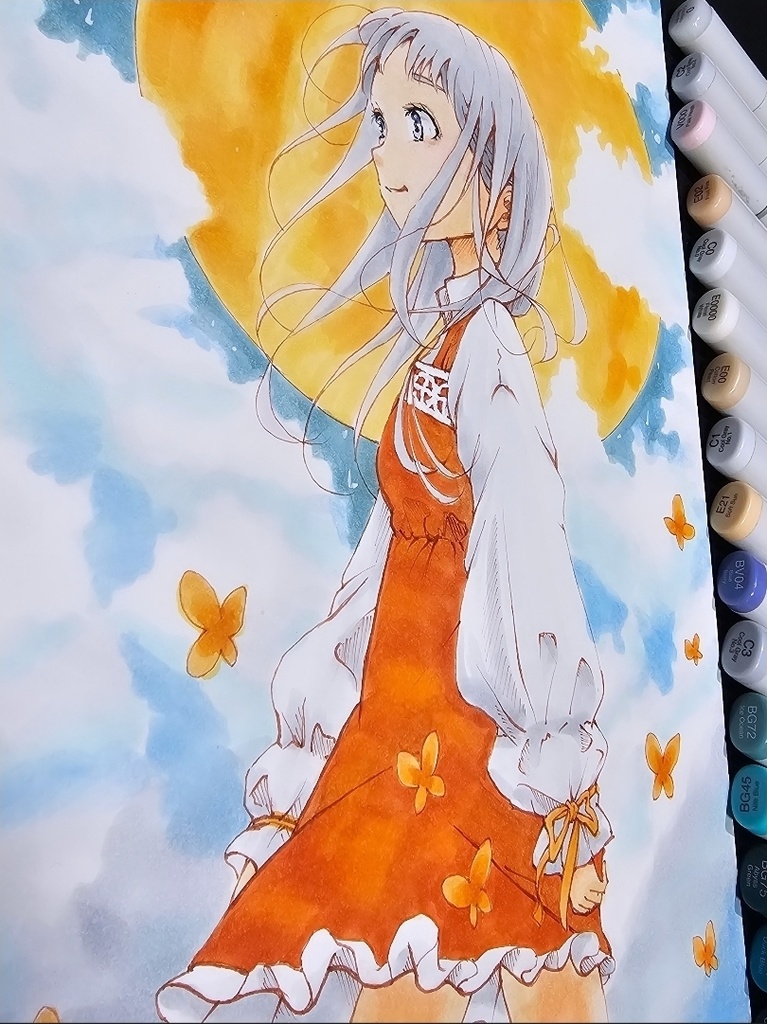 タイトル『Under the Full Moon』アナログイラスト原画販売