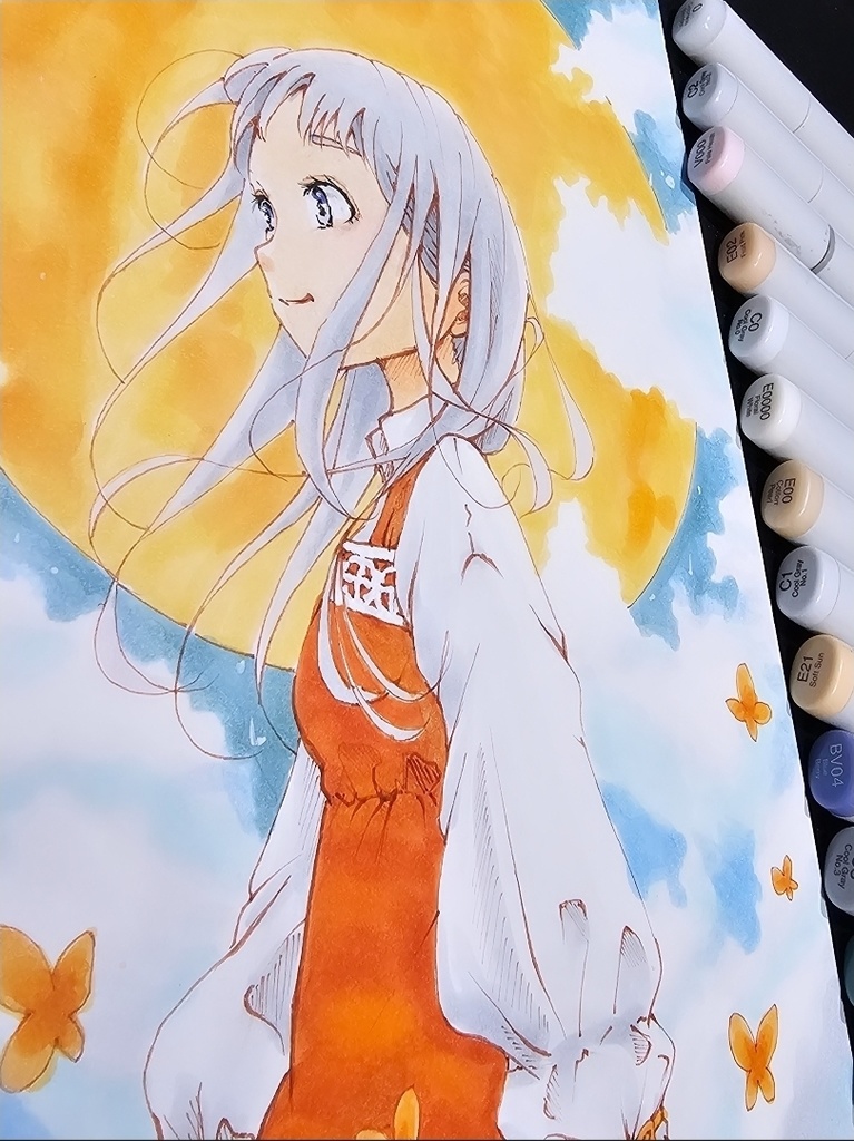 タイトル『Under the Full Moon』アナログイラスト原画販売