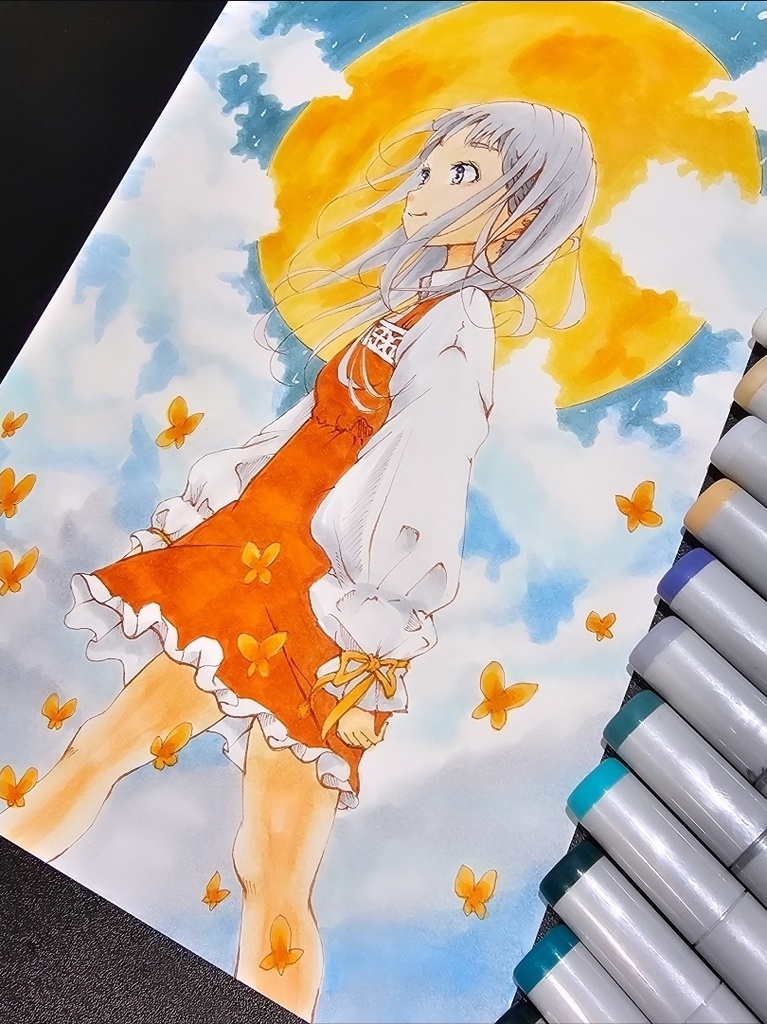 タイトル『Under the Full Moon』アナログイラスト原画販売