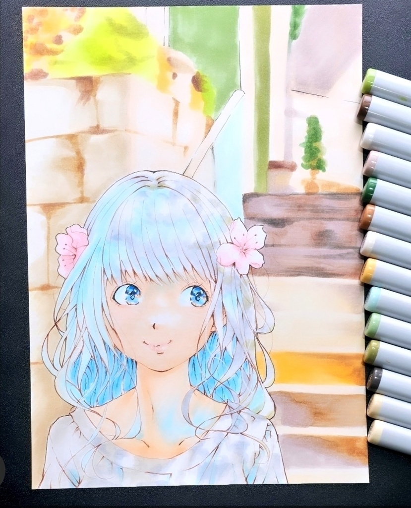 『in a blossom mood 🌸』アナログイラスト原画販売