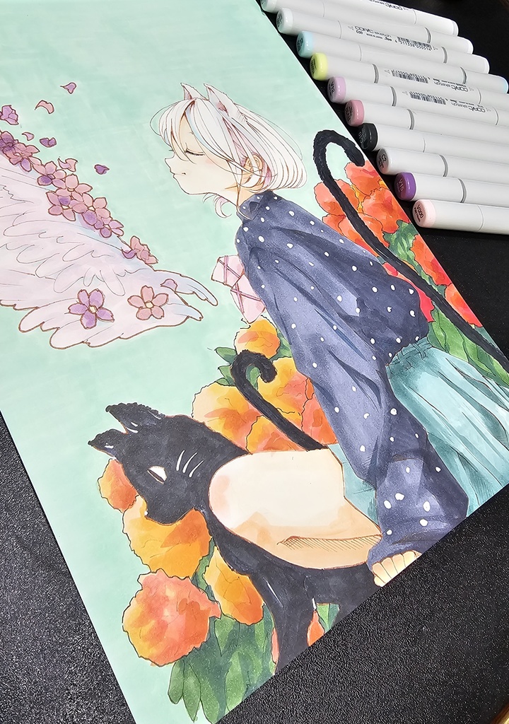 タイトル『Flightless』アナログイラスト原画販売