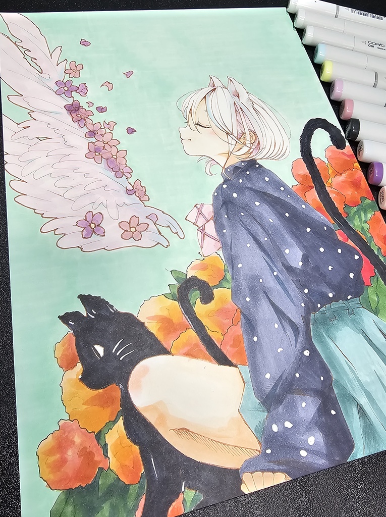 タイトル『Flightless』アナログイラスト原画販売
