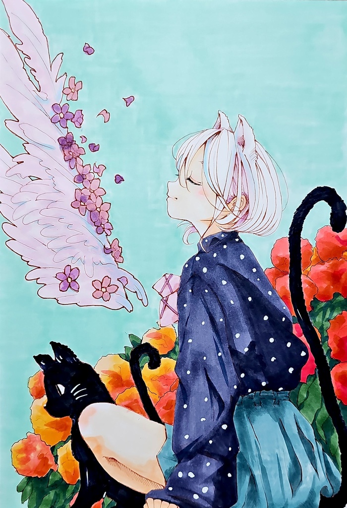 タイトル『Flightless』アナログイラスト原画販売
