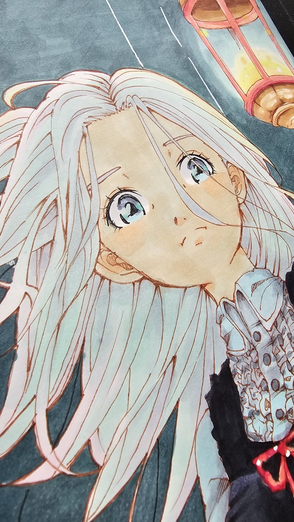 イラスト原画「灯火の降る夜」