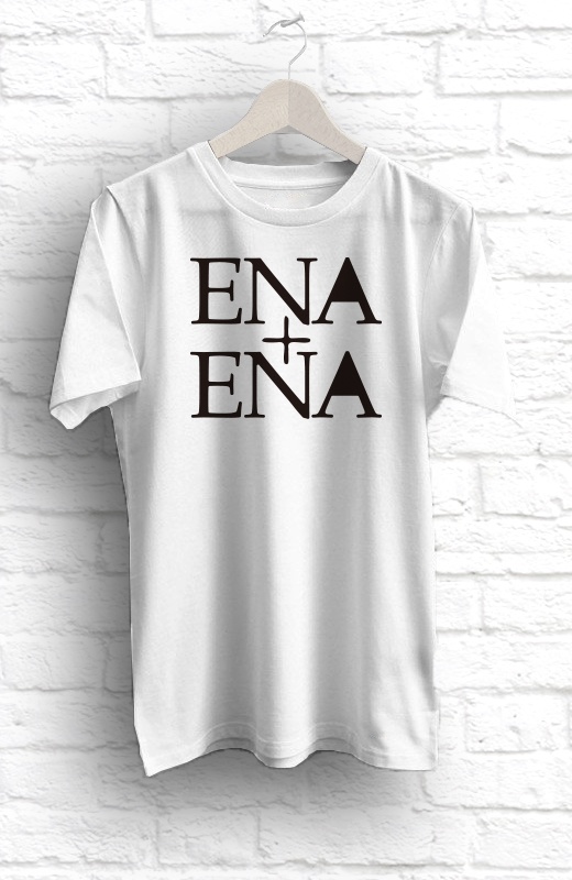 ENA+ENA ロゴデザインTシャツ 白