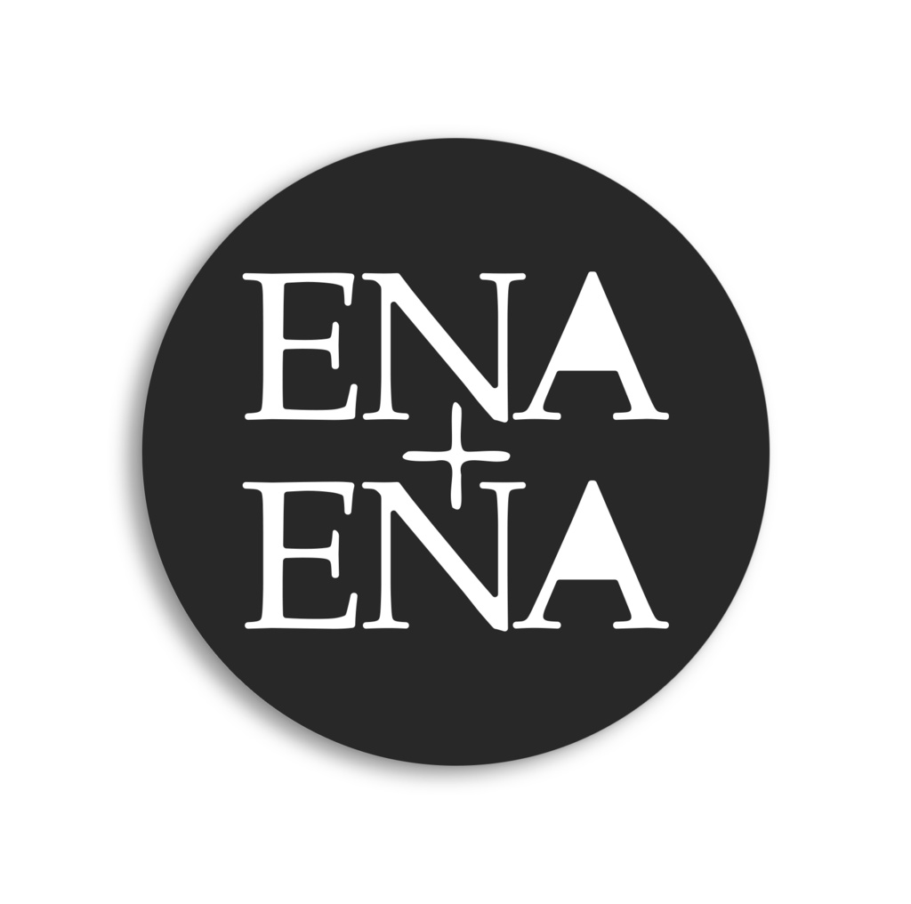 ENA+ENA ロゴデザイン缶バッジ クロ