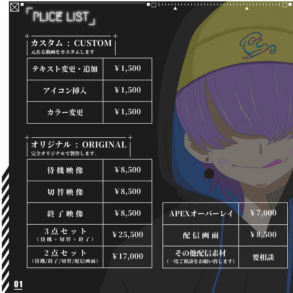 【オリジナル制作の価格・納期・手順等について】