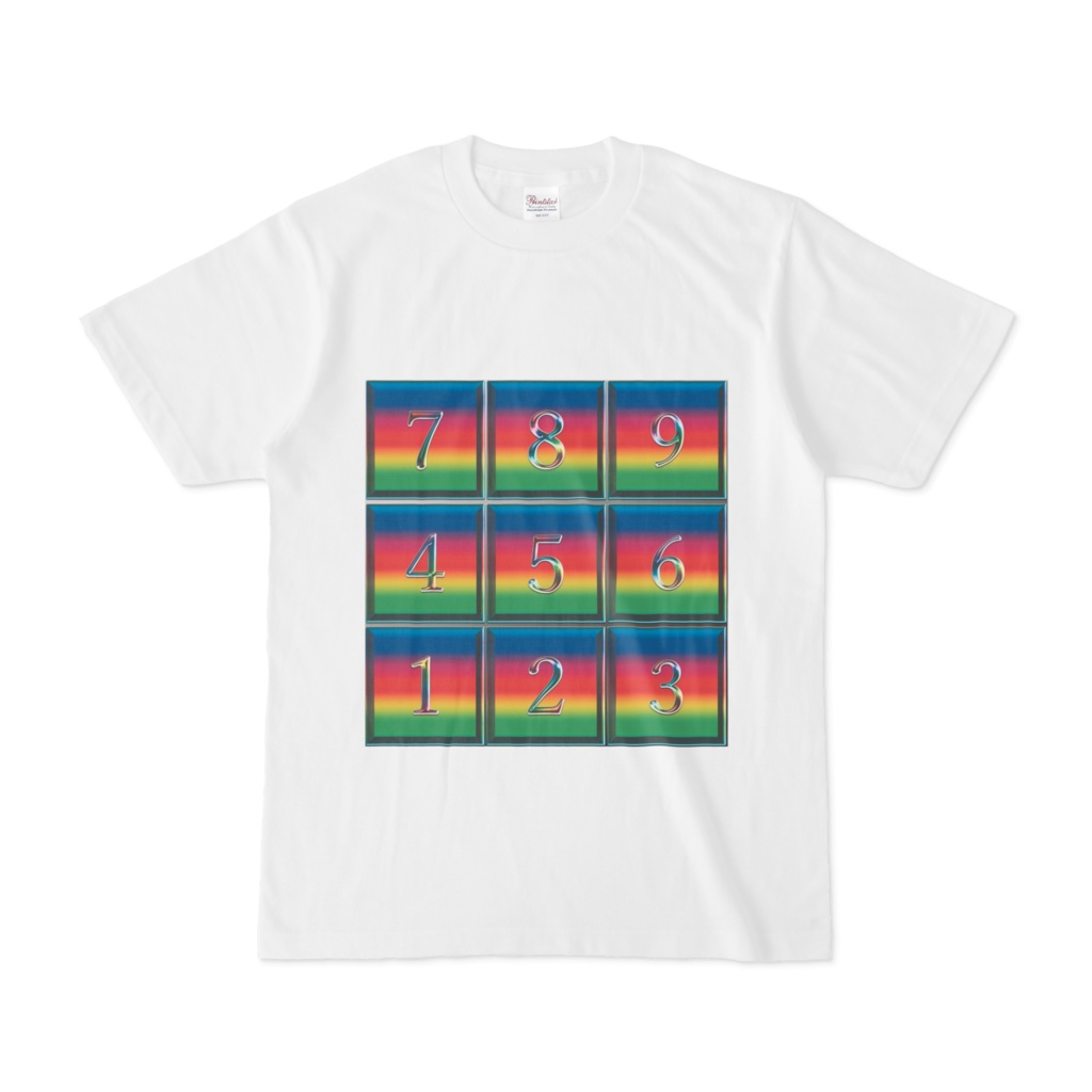 【綺麗で美しい】カラフルなグラデーションのTシャツ!ナンプレを連想させる数字入り♪