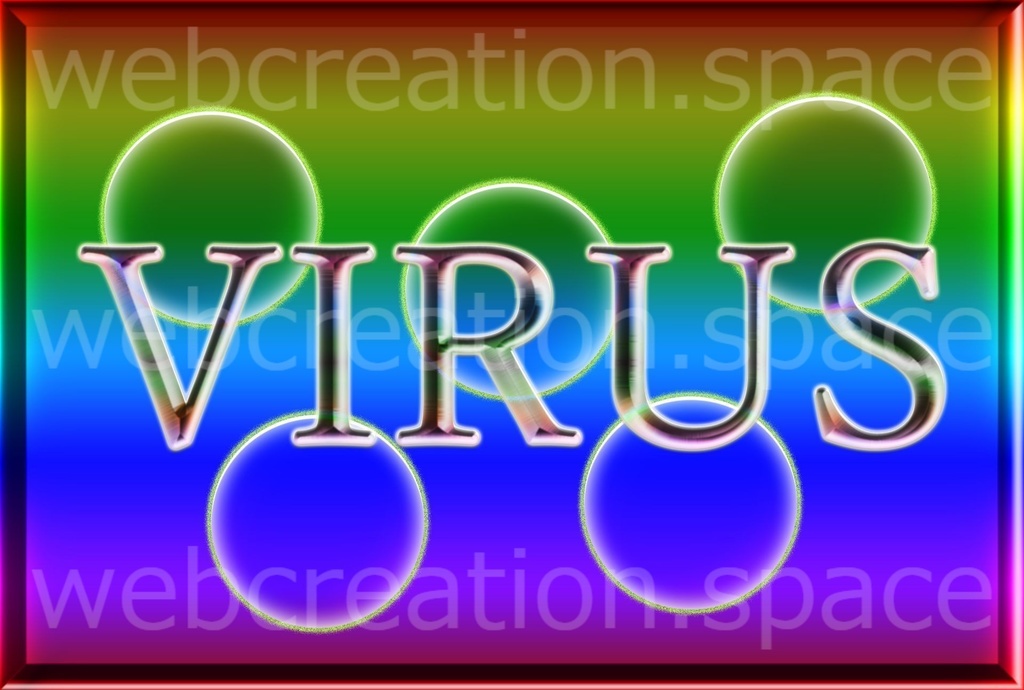 ウイルス Virus という文字のイラスト 綺麗な寒色系のグラデーション画像 Qhatenaa Booth