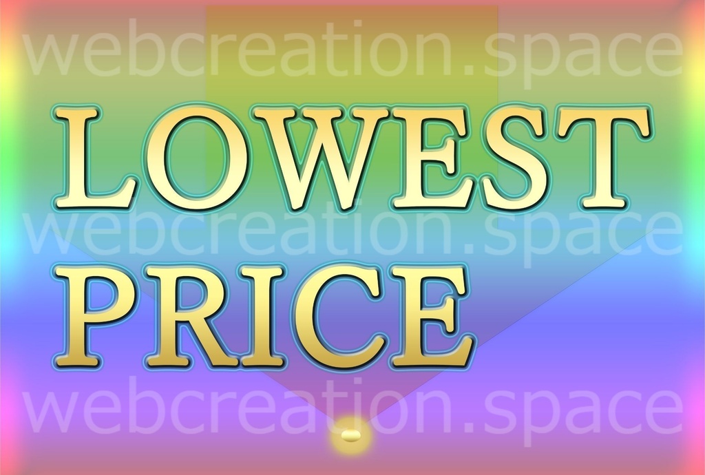 ゴールドに輝くLowest Price（最安値）文字！金色が綺麗なセール用画像♪