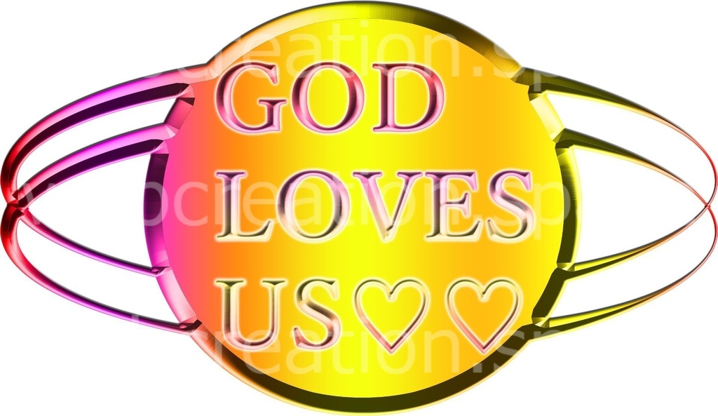 ガーリーでかわいいGod loves us（神に愛されている）！宗教の女性信者向け♪