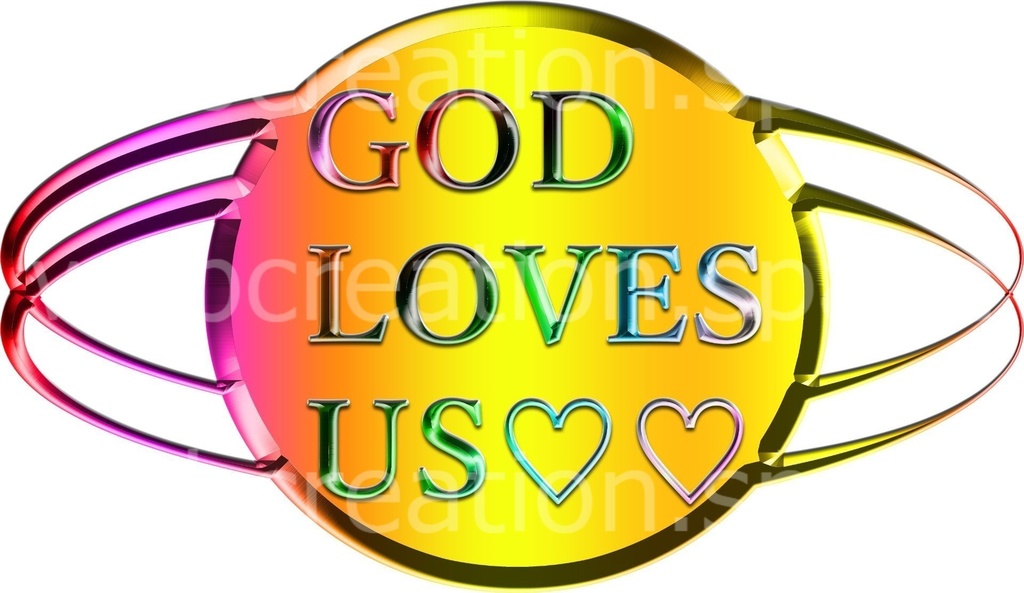 God loves us（神は我々を愛している）！スピリチュアル、教会、宗教団体用♪