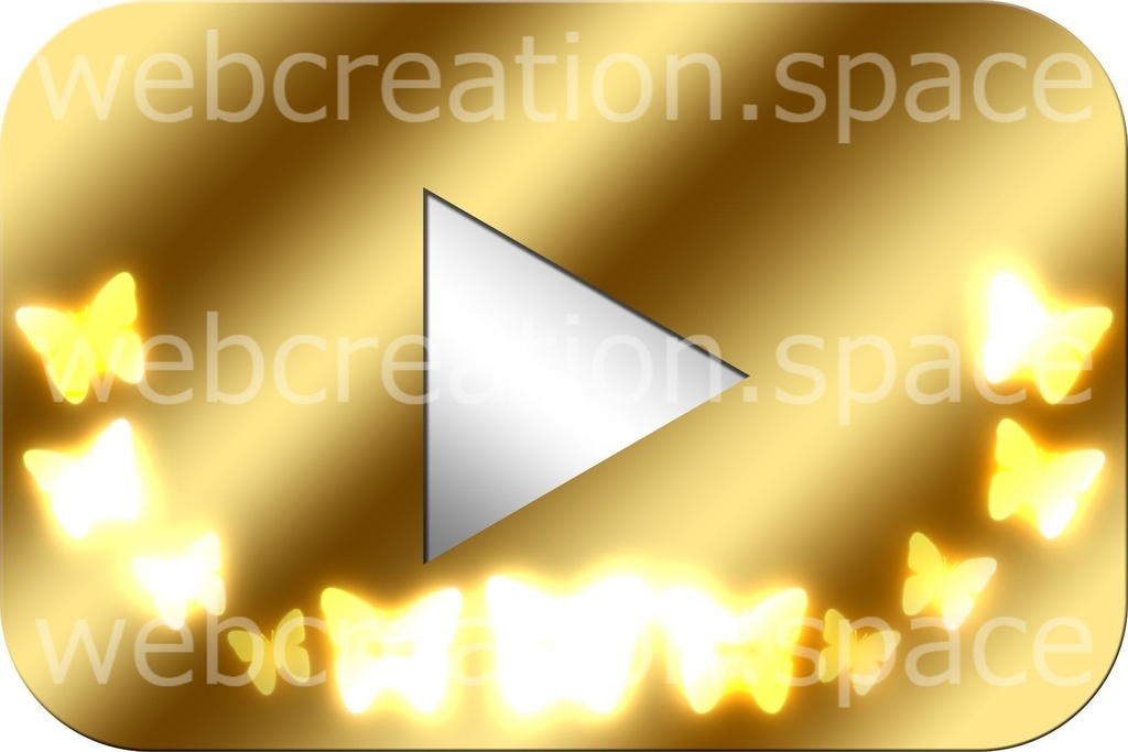 金の動画再生ボタンっぽい豪華な画像素材 ユーチューブ動画のサムネイル用 Qhatenaa Booth