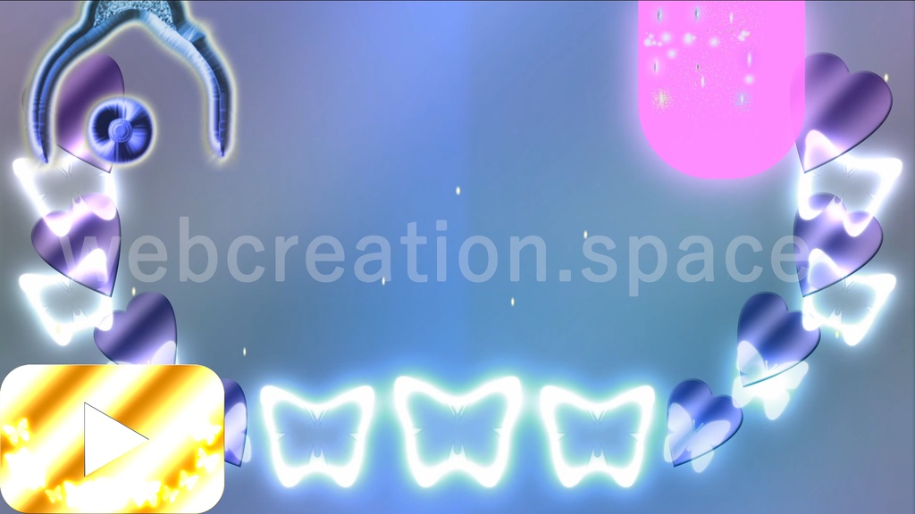 超かわいい シニア高齢女性向け動画背景素材 青紫色背景と白く輝くの蝶 Qhatenaa Booth