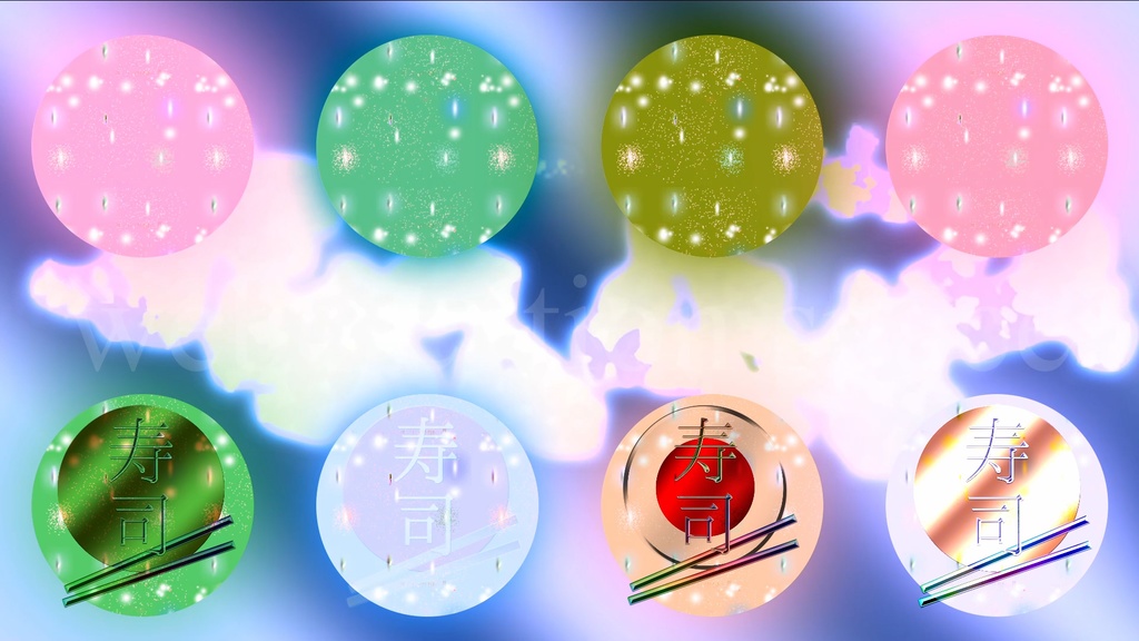 寿司屋用有料動画映像【超綺麗】和風背景素材！箸と皿とカラフルライト♪