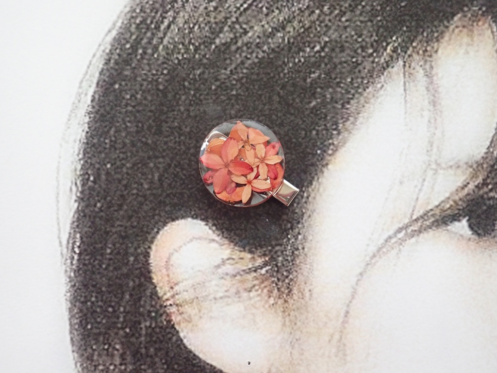 サンタンカのヘアクリップ