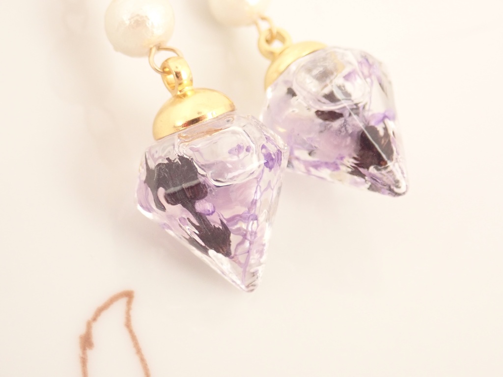 ラベンダー ハーバリウム ピアス