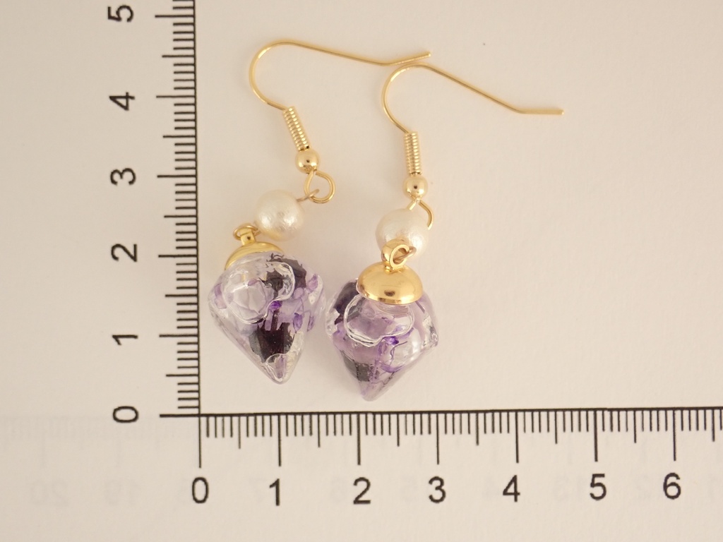 ラベンダー ハーバリウム ピアス