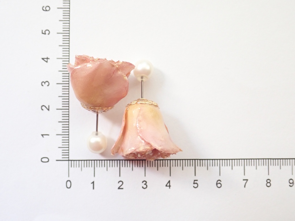 ローズメリアのピアス パールキャッチ モーブピンク✕ゴールド