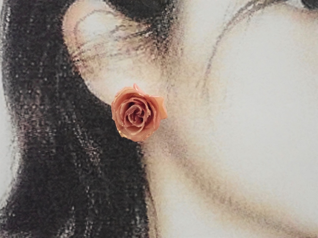 ローズメリアのピアス パールキャッチ モーブピンク✕ゴールド