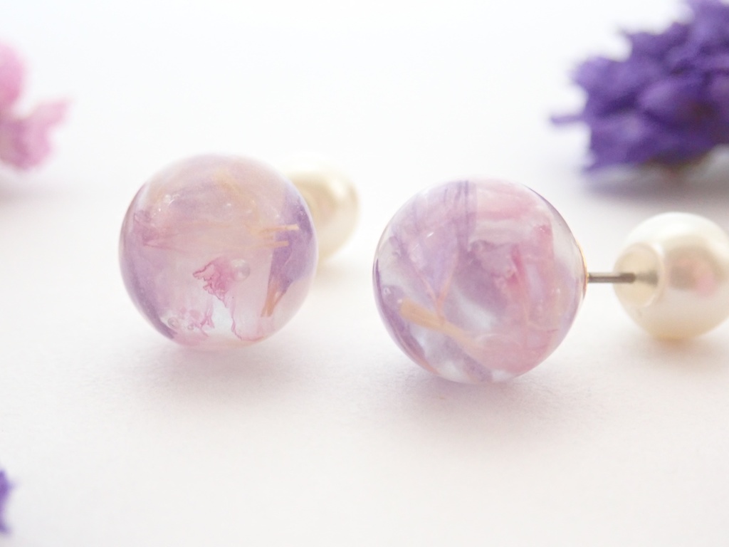 パールピンク色 キラキラ ピアス