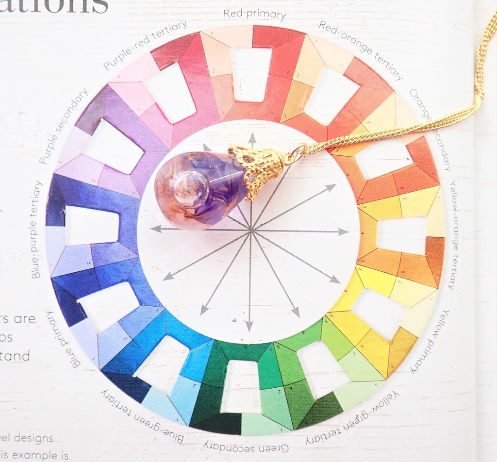 スターチスの雫 ハーバリウム ネックレス パープル✕ピンク