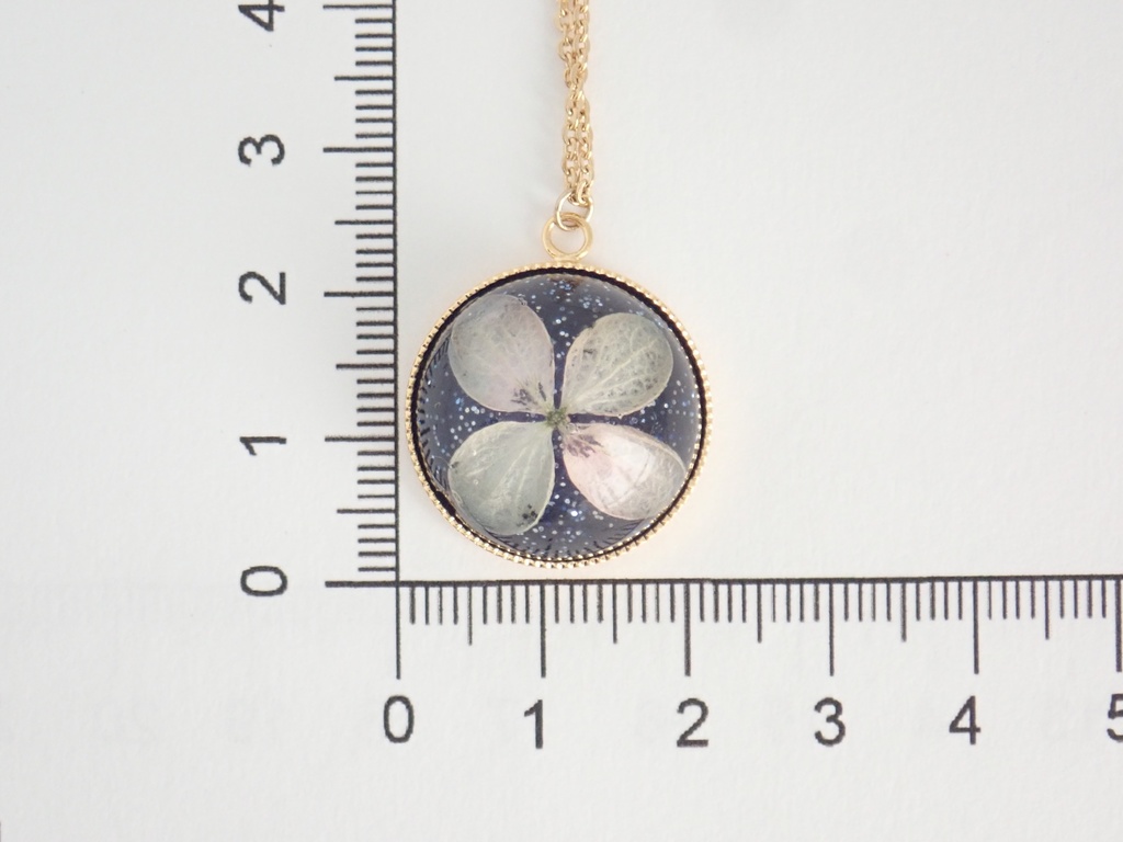 夜空 紫陽花 半球 ネックレス