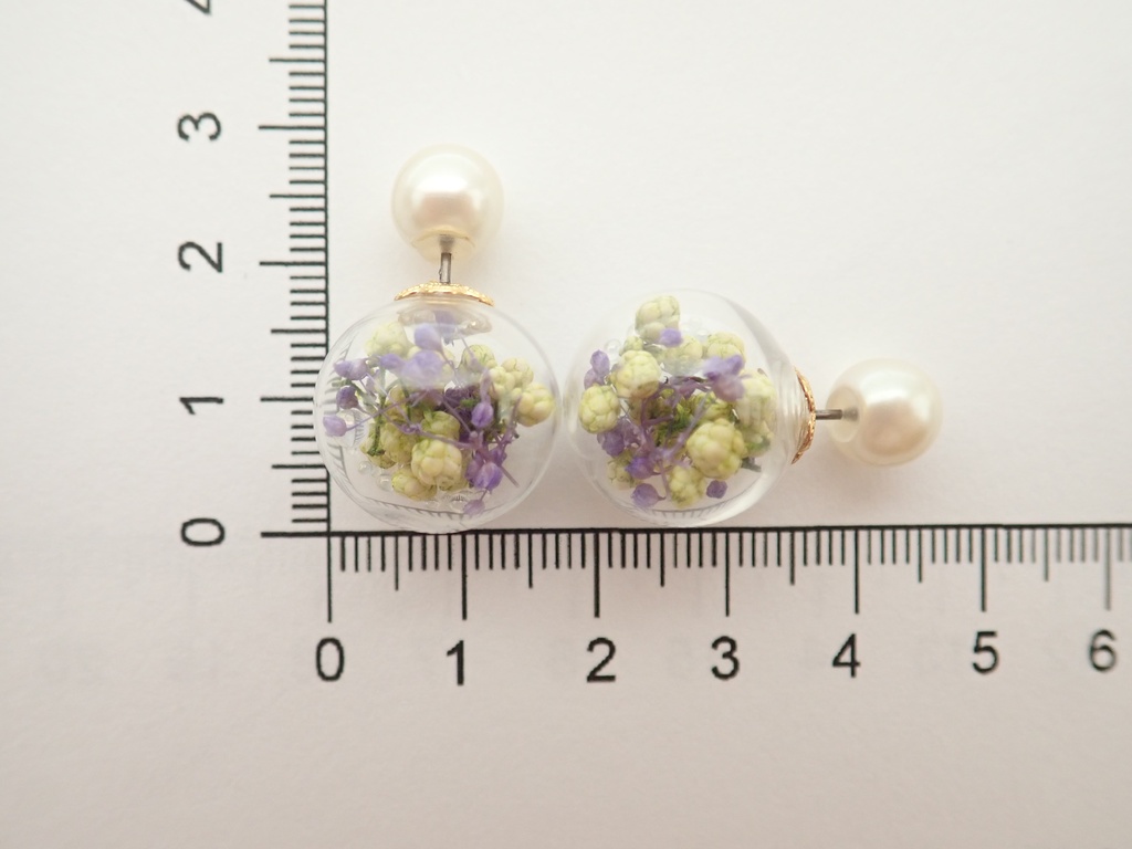 小花咲く パールキャッチ ピアス