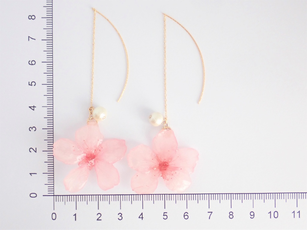 本物の櫻✕コットンパール アメリカンピアス