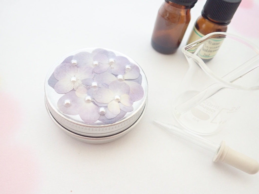 紫陽花の毬 クリームケース・小物入れ