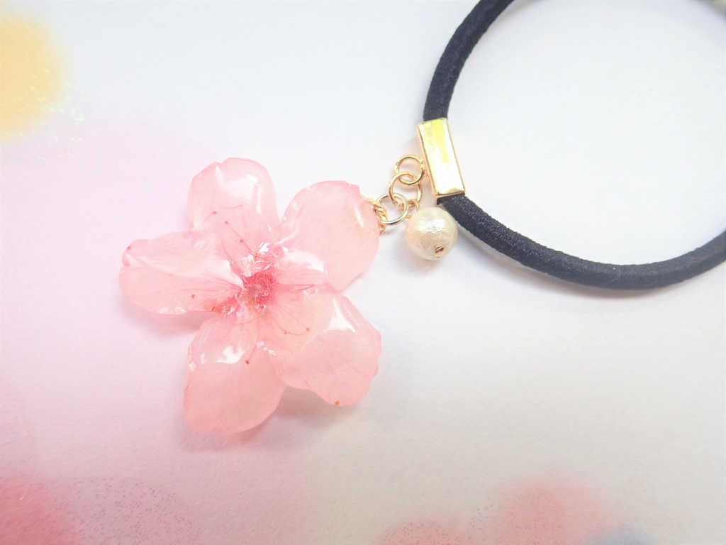 本物のお花✕コットンパール 櫻美人 ヘアゴム