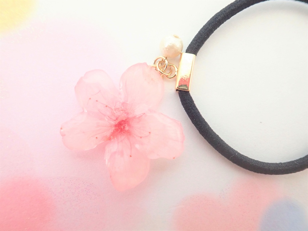本物のお花✕コットンパール 櫻美人 ヘアゴム