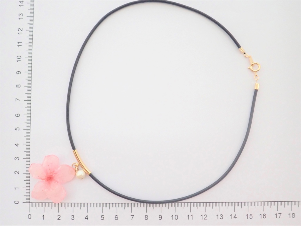櫻美人 本物のお花✕コットンパール スタイネックレス