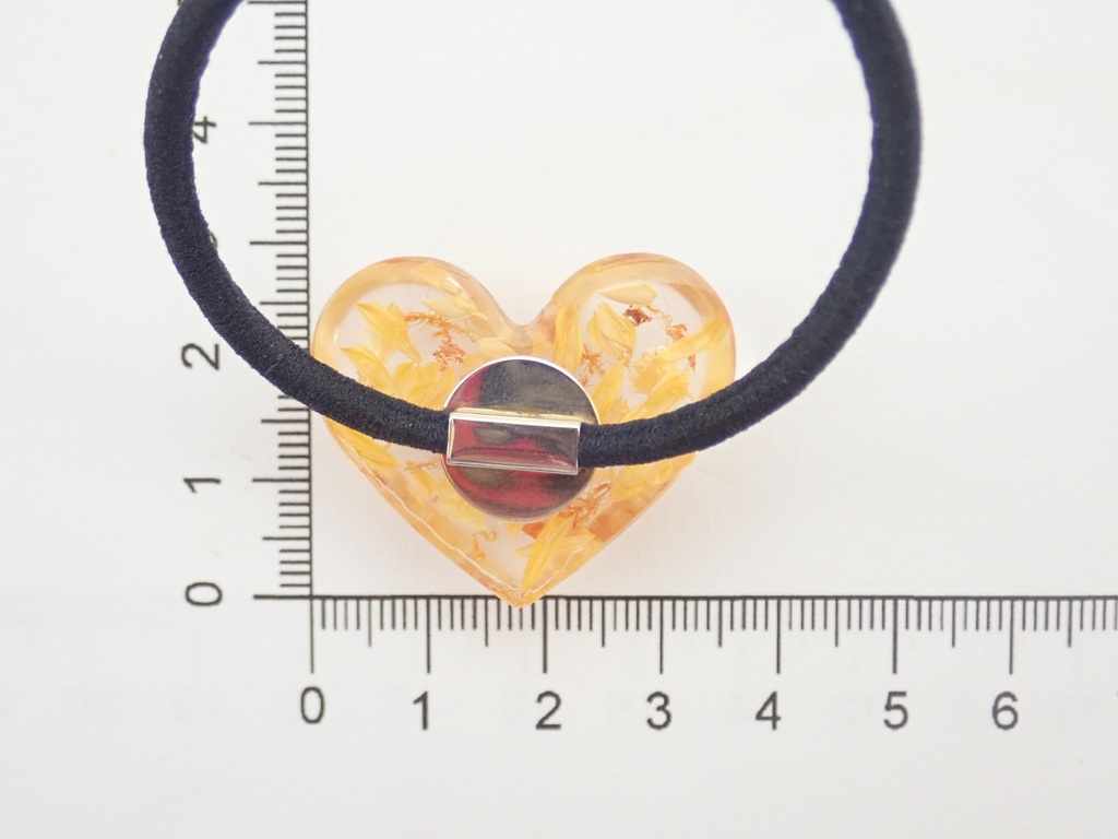 イチョウ黄金 ハートヘアゴム